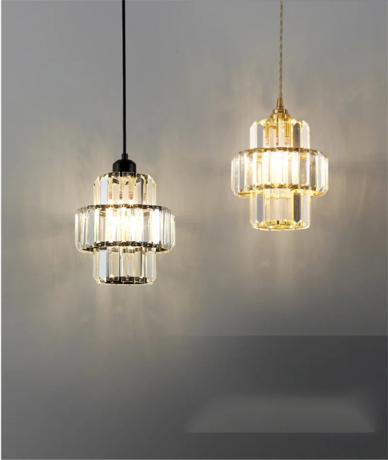 K9 Crystal Pendant Light Indoor Dining Room Nordic Modern Ceiling Chandelier for Bedroom Decoration Led Adjust Lighting Fixtures