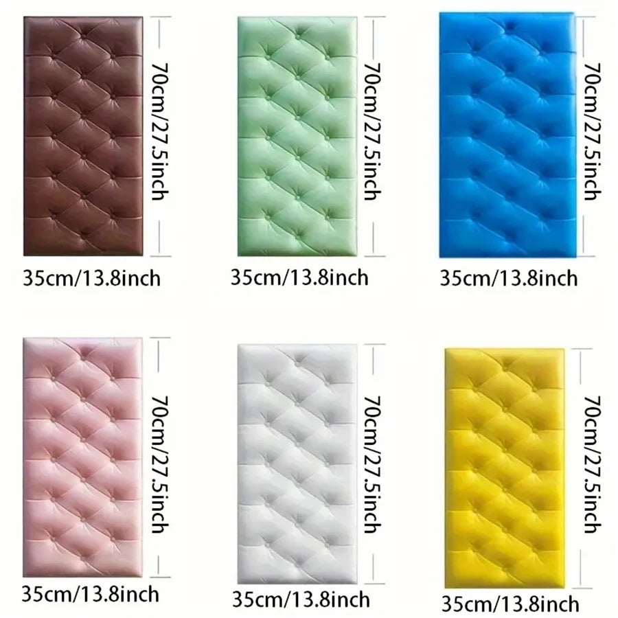 3D Wall Stickers Wallpaper Self-adhesive Thicken Tatami Anti-collision Wall Mat Pad Kids Bedroom Living Room Soft Foam Cushion