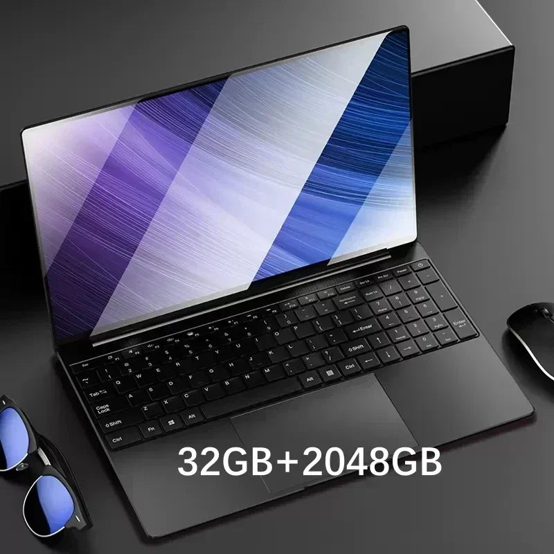 2025 Laptop 15.6 Inch 32GB Ram DDR4 2048GB SSD Windows 11 Notebook Pc Gamer Intel N5095 Office Computer WIFI Backlit Fingerprint