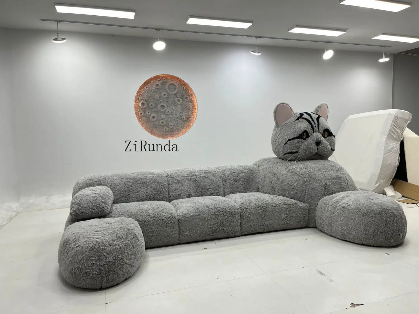 Cat-shaped cartoon animal sofa living room creative size apartment fabric plush sofa