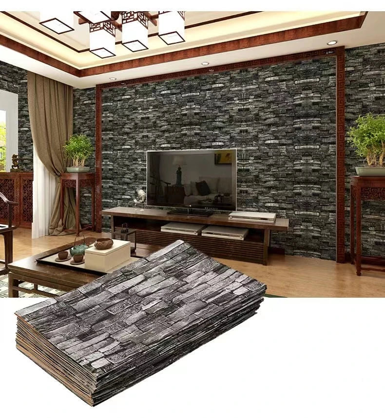 70cmx1/5/10m 3D Wallpaper Decoration Self-adhesive Antique Foam Brick Wallpaper Living Room Bedroom Waterproof 3d Wall Sticker