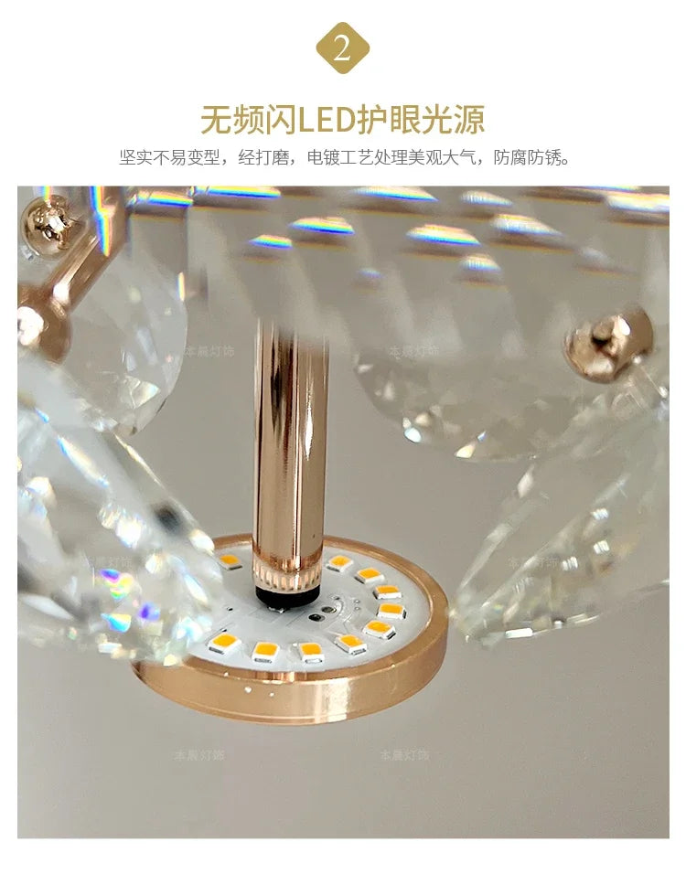 Modern K9 Pure Crystal Bedside Small Chandelier Light Lluxury Crystal Wall Lamp Corridor Ceiling Lamp Bar Decoration Noble Lamps