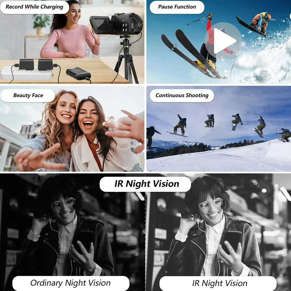New 5K Ultra HD Digital Camera 60FPS 18X Zoom 3 Inch LCD Touch Screen Ultra HD WIFI Recording Camcorder Portable Digital Camera