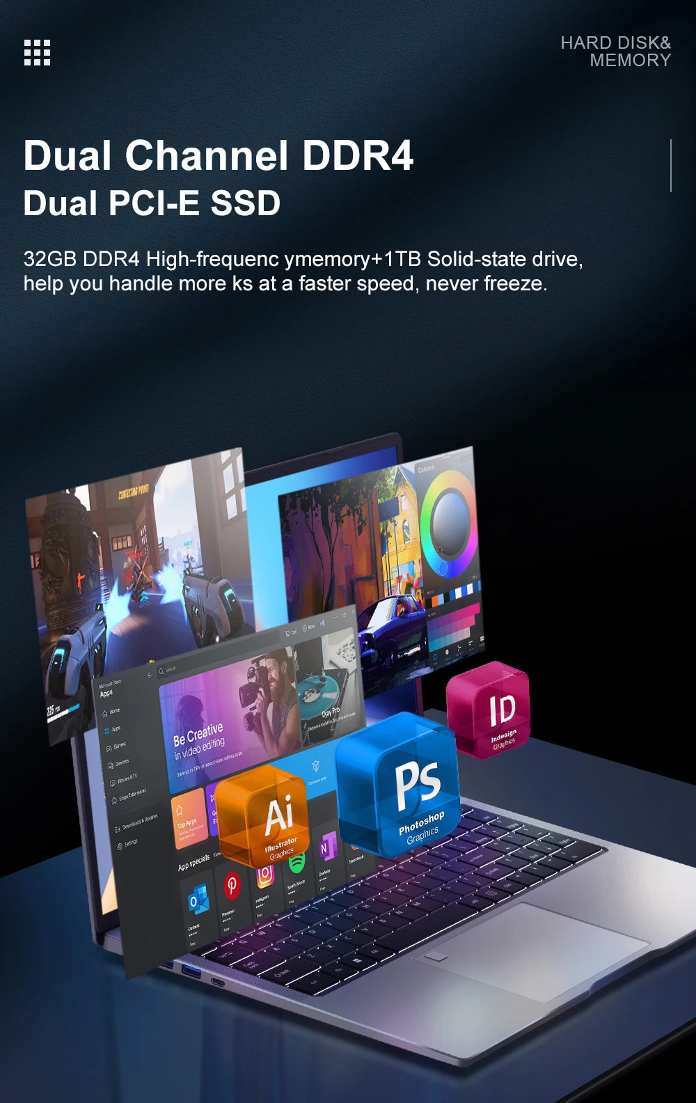 Ninkear N16 Pro Gaming Laptop 13th Intel i7-13620H 16-inch 2.5K IPS 120Hz Computer 32GB DDR4+1TB SSD WiFi 6 Fingerprint Unlock