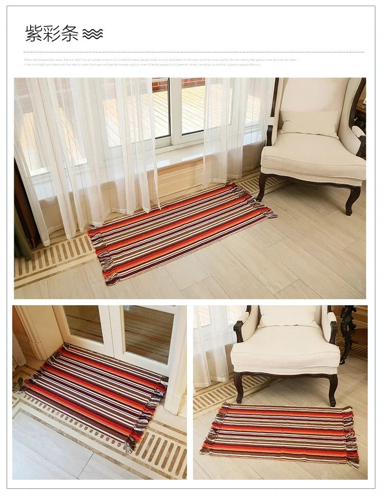 WINLIFE Cotton Blending Fiber Carpets Decorative Area Rugs For Living Room/Bedroom Entrance Doormat Bedside Rugs Washable Mats