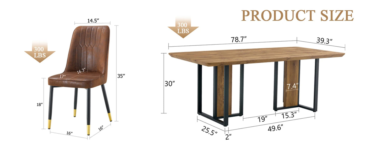 Large Dining Table Set for 10,79" Rectangle Wood Dining Table Set with 10 Cushion Upholstered Chairs,10 Seat Dining Table Set