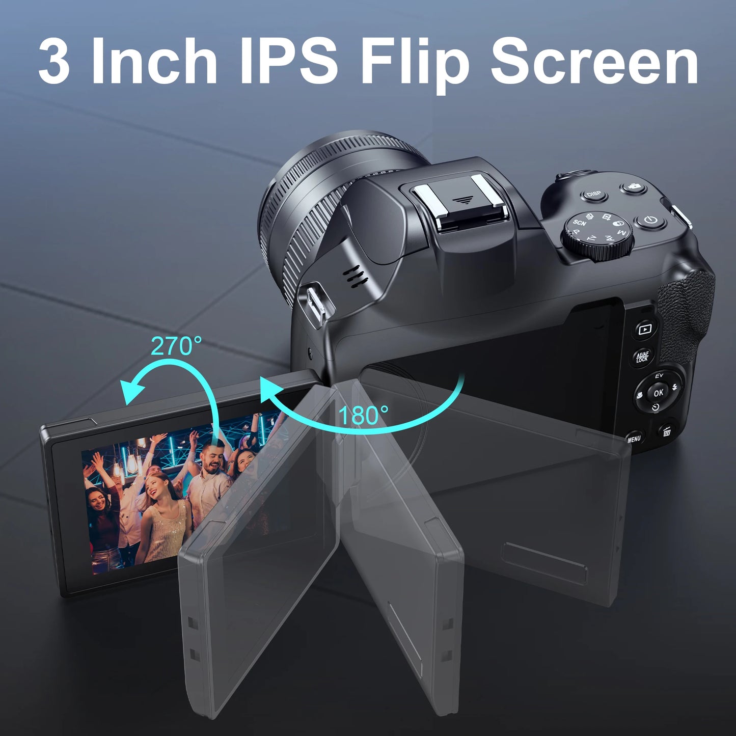 4K HD Digital Camera for Photography Auto Focus 12X Optical Zoom Vlogging Camera for YouTube 72MP WiFi Livestream Video Cameras