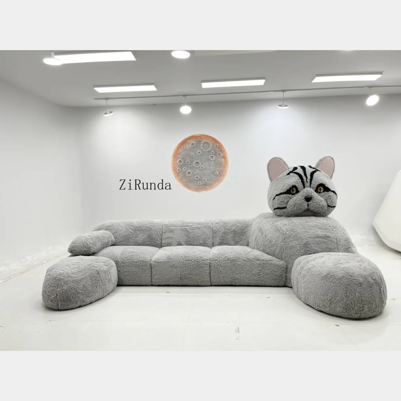 Cat-shaped cartoon animal sofa living room creative size apartment fabric plush sofa