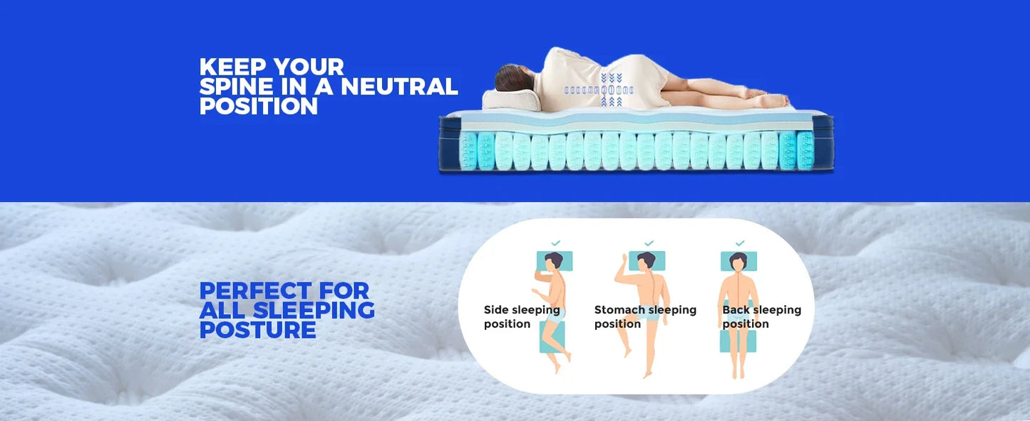 Queen ,14 Inch Gel Memory Foam Hybrid Mattress in a Box,Motion Isolation Individually Pocket Innerspring ,Pressure Relie
