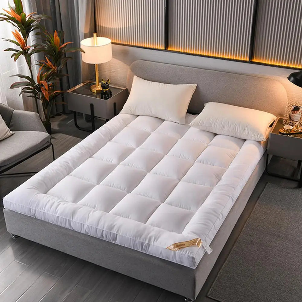 Soft Filling Mattress Pad Soft Down Velvet Tatami Mats Mattress Fluffy and Breathable Relieve Body Stress Soft Cushion Anti-Slip