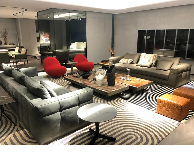 Italian Modern Sectional living room sofa set leather corner office sale