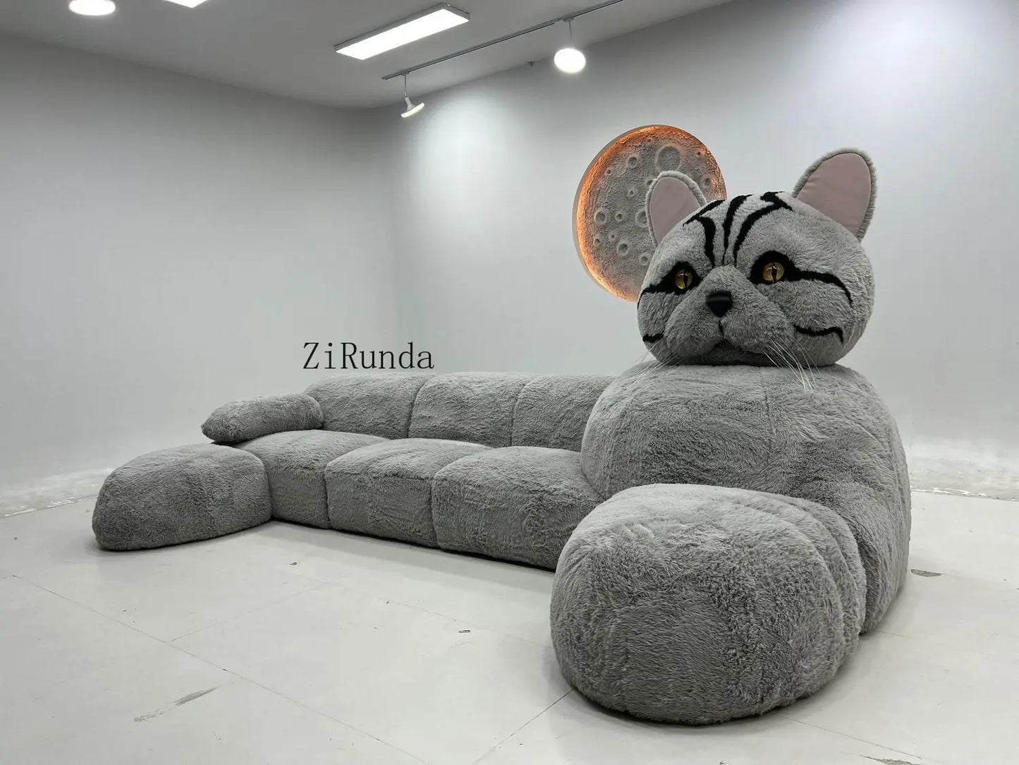 Cat-shaped cartoon animal sofa living room creative size apartment fabric plush sofa