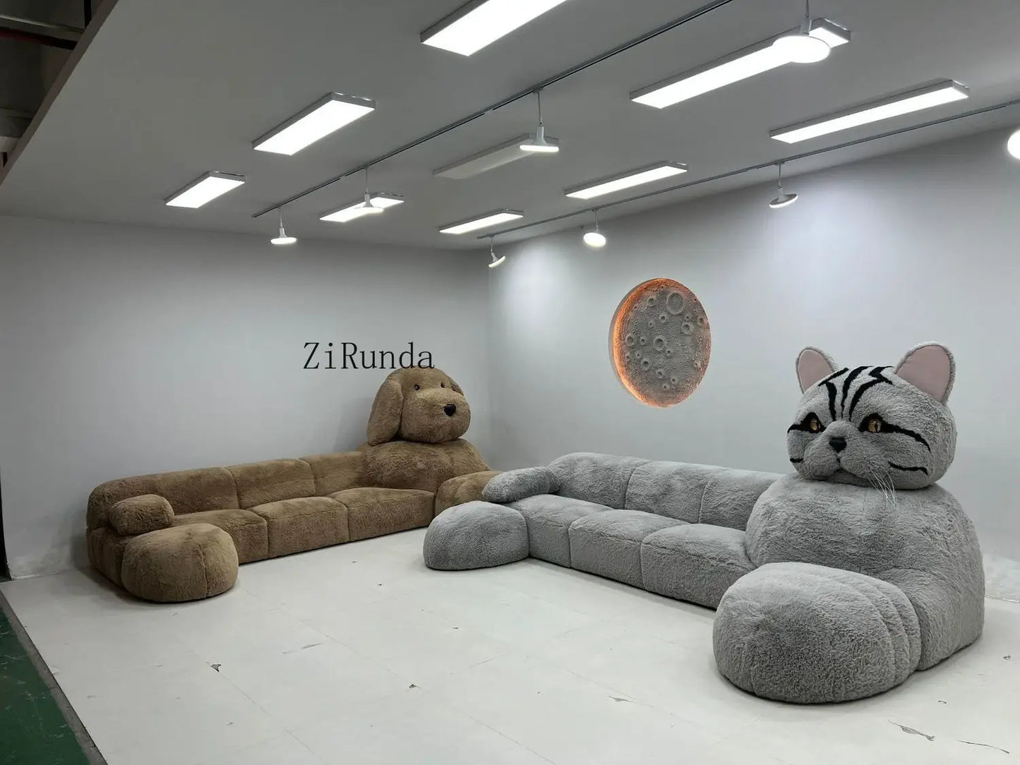 Cat-shaped cartoon animal sofa living room creative size apartment fabric plush sofa