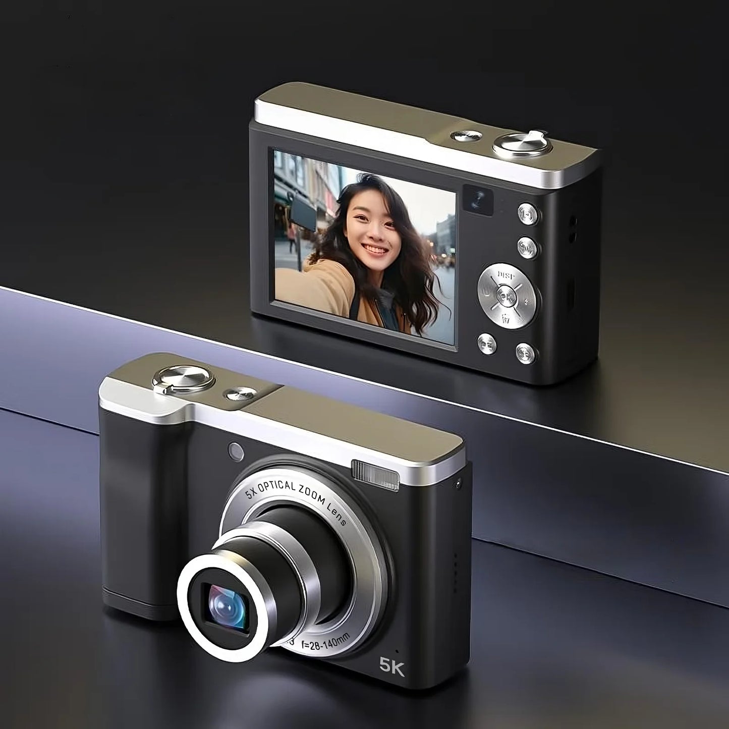 5K Digital Cameras Professional Camcorder 10X Optical Zoom 56MP Front and Rear Camera Ultra Bright Flash Camera Household Camera