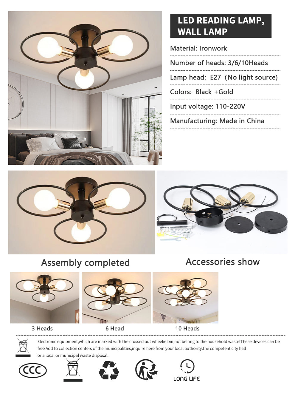 Modern LED Chandelier for Living Dinning Room Bedroom Light Color Changeable Ceiling Chandeliers Lamp