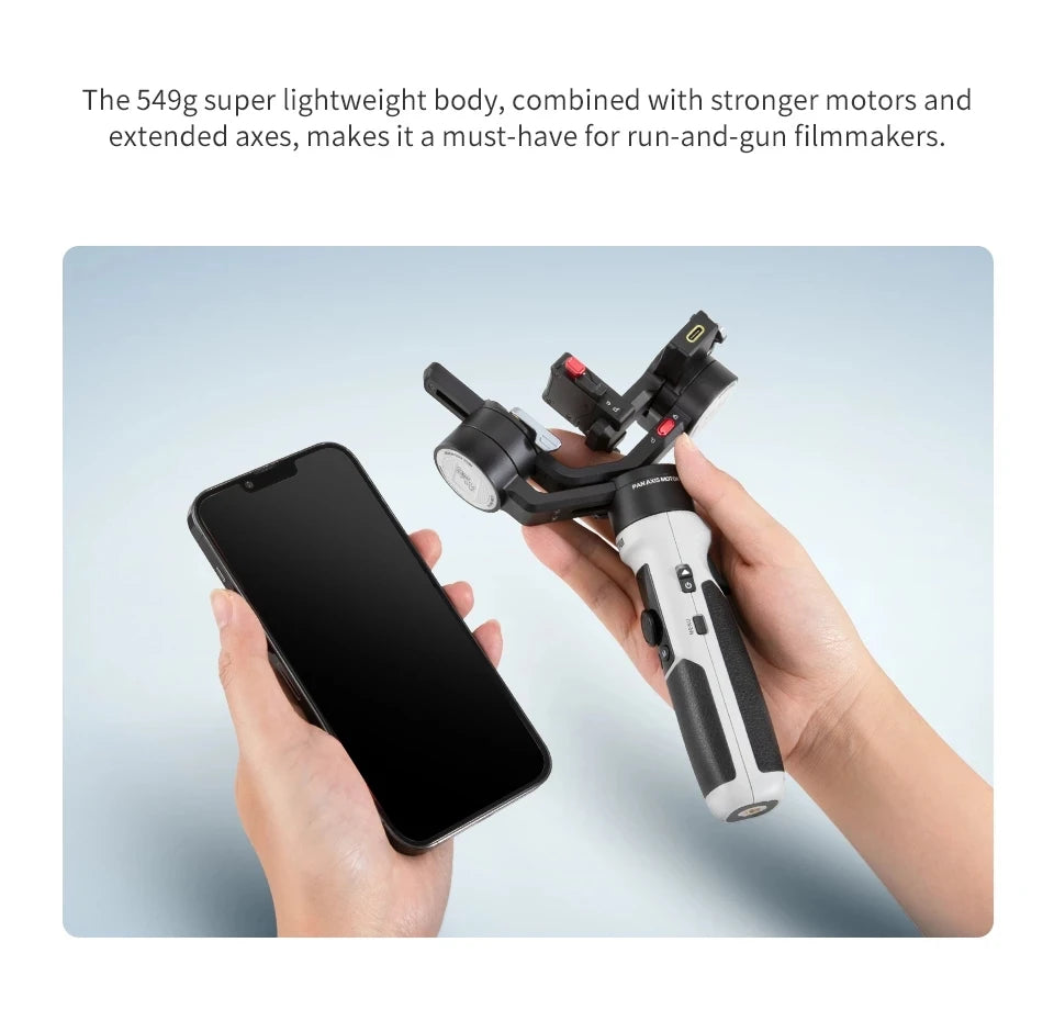 M2S 3-Axis Mirrorless Cameras Gimbal Handheld Stabilizer for Sony Canon Action Compact Camera Smartphones Vlog