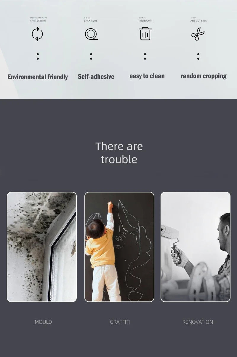 70cmx1/5/10m 3D Foam Self-Adhesive Wallpaper Waterproof Brick Wall Stickers Living Room Bedroom Wall Stickers Home Decoration