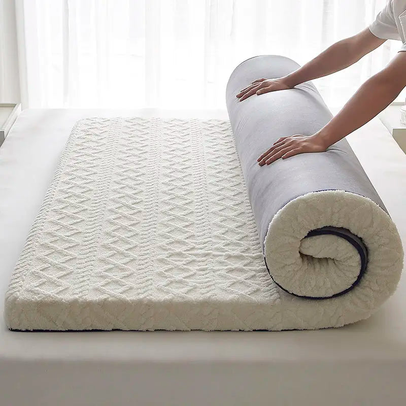 Thick Velvet Mattress Single Double Size Sponge Mattress Cushion Mat Soft Tatami Sleeping Pad