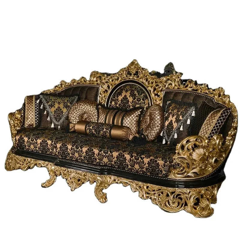 For Antique Baroque Style Luxury Sofa Set for Living Room, Classic Royal Design Furniture for Home