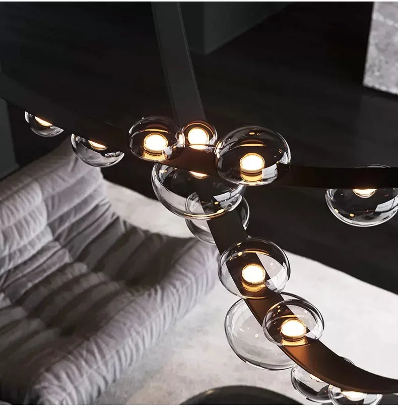 Modern Minimalist Restaurant Gray Decorative Chandelier Nordic Art Designer Villa Duplex Suspended Living Room Staircase Chandel