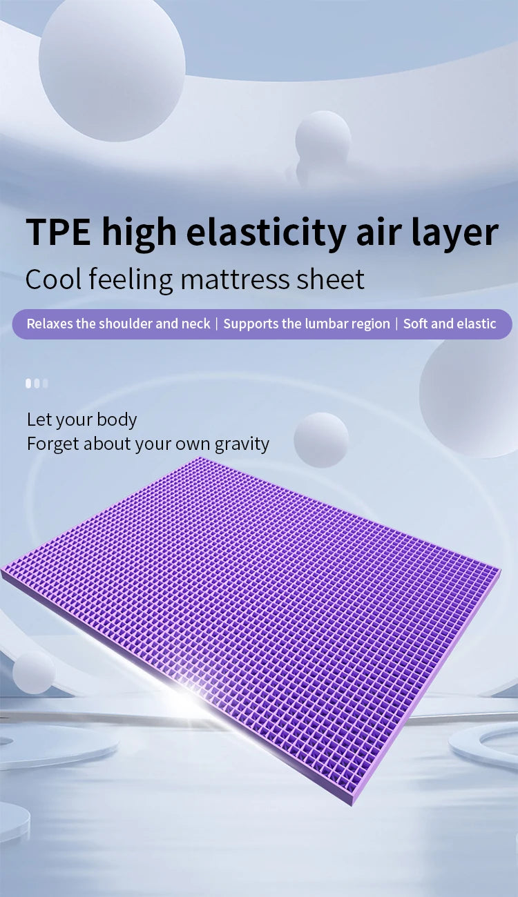 Twin Size Cooling Breathable TPE Gel Grid Mattress Topper