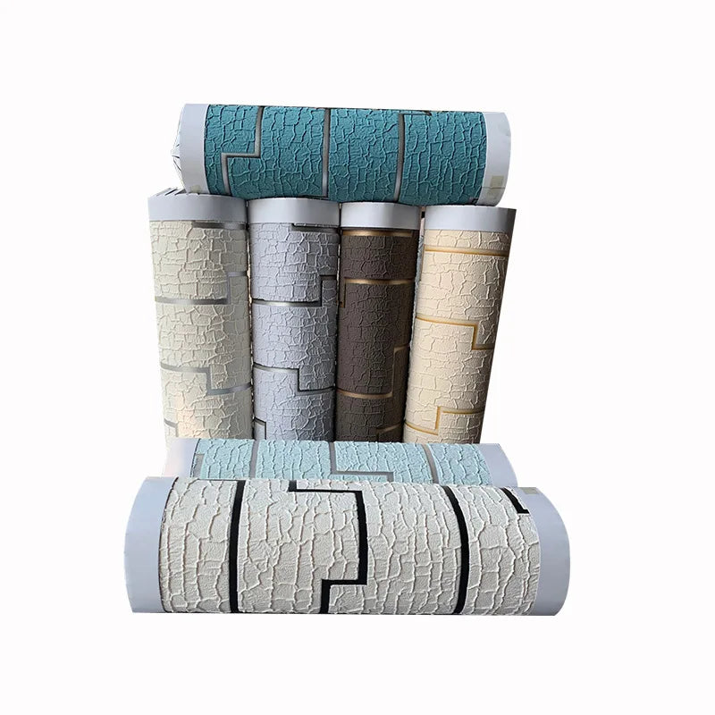 Dark Velvet Wallpaper Coffee Color 3D Thickened TV Background Wall Living Room Non-woven Non-self-adhesive Simple Wall Sticker