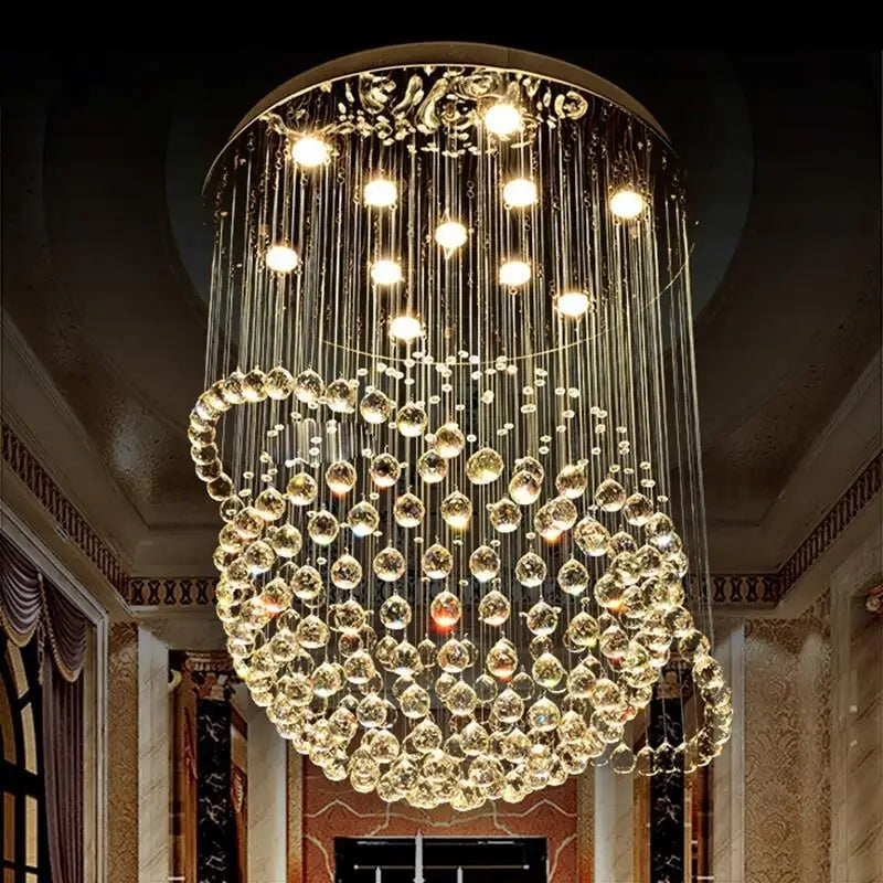 Creative Crystal Chandelier, Hotel Lobby, Restaurant, Duplex Building, Villa, High Ceiling, Living Room, Staircase, Long Chandel