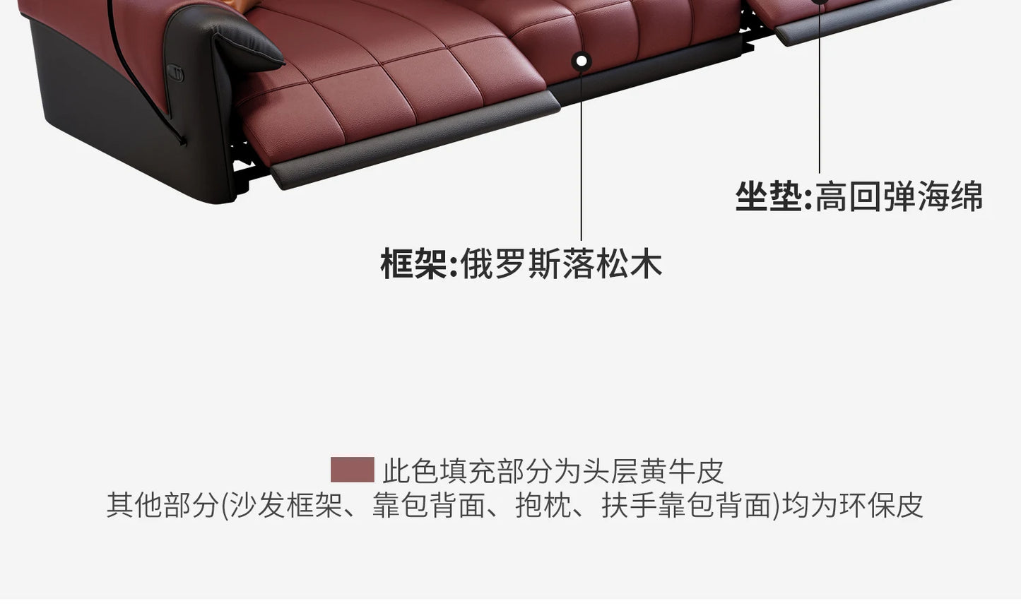 Genuine Leather Modern Sofa Chair Living Room Electric Designer Reclining Sofa Italian Loveseat Divano Soggiorno Home Furniture