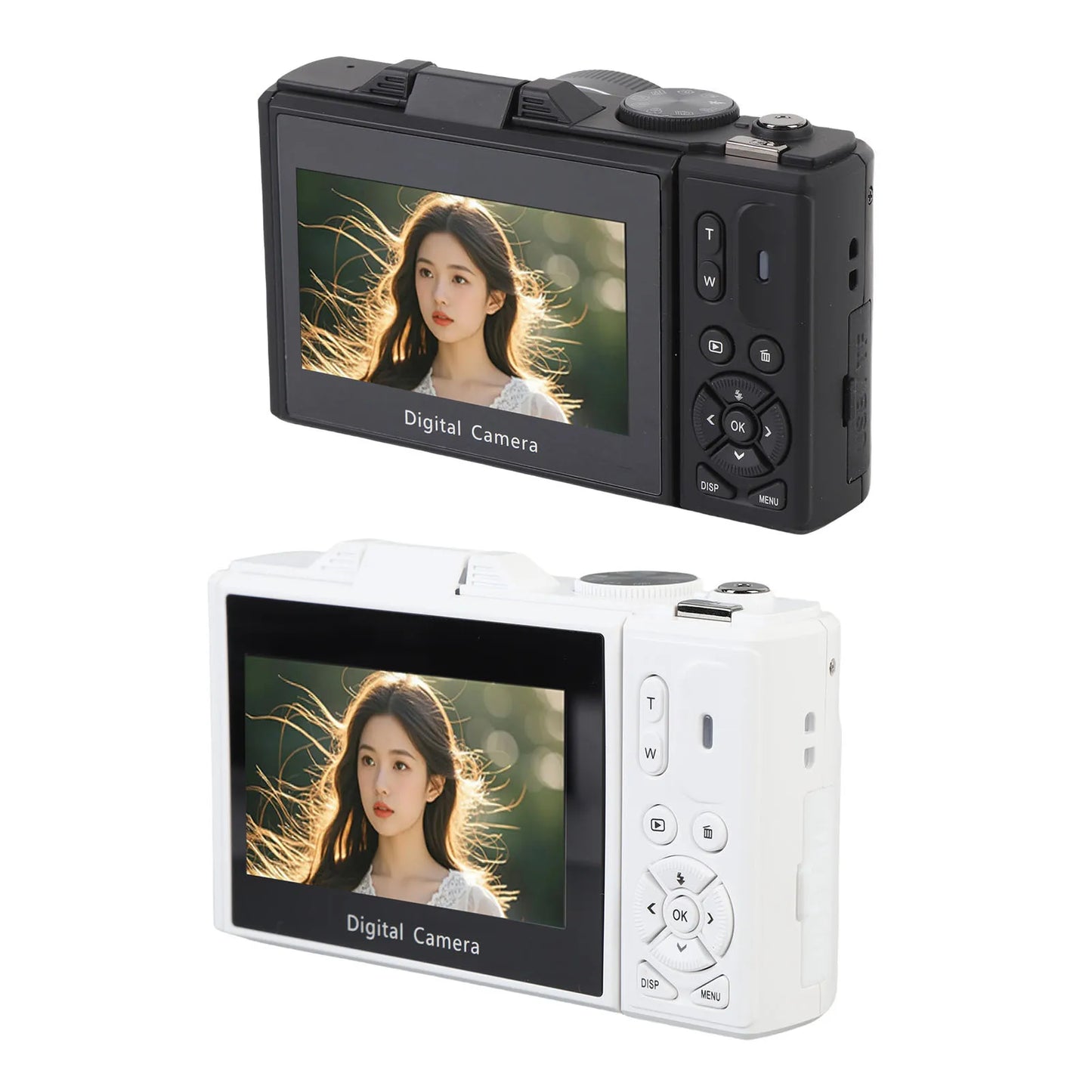 Camera with Flash 18XAF Autofocus Compact High Definition 5K Digital Camera Portable 3 Inch Screen for Video