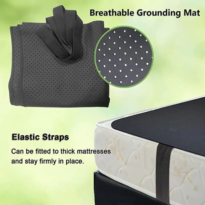 Half Grounding Mat for Bed Anti-slip PU Leather Earthing Mattress With Grounding Cord & Plug Adapter