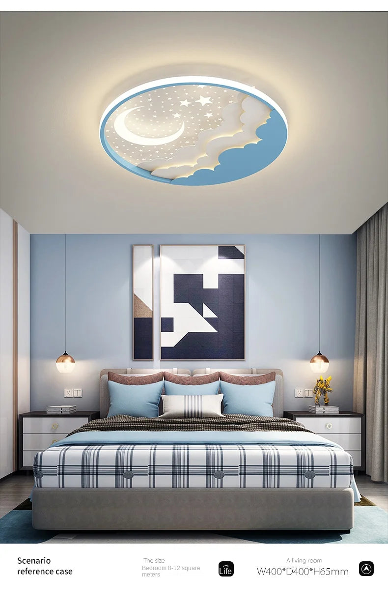 SANDYHA Nordic Children LED Ceiling Lamp Lantern Nursery Bedroom Kids Room Lustres Lampara Techo Para Quarto Home Decor Lighting