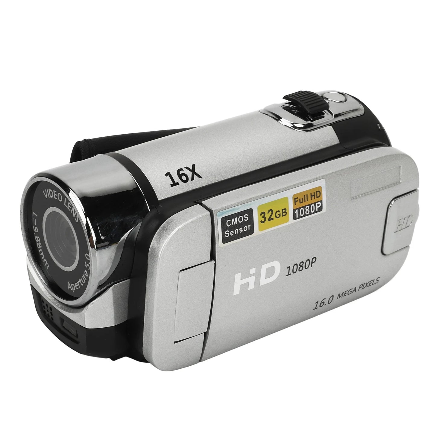 1080P HD 16MP Digital Camera 2.4 Inch Rotatable Screen Camcorder 16X Zoom HD Anti-shock Video Recorder with Fill Light