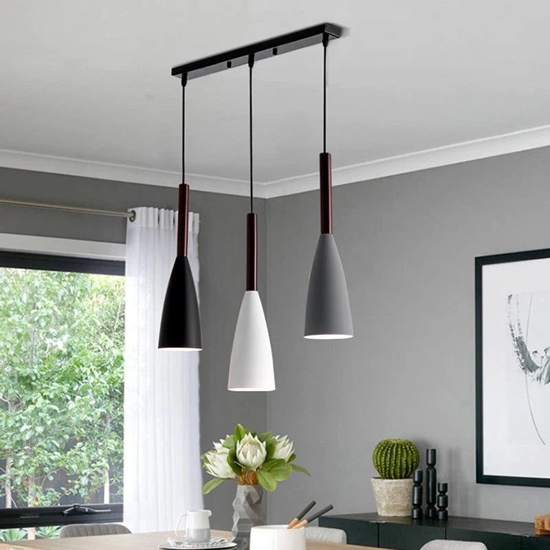 Nordic Minimalist Iron Decoration 3 Heads Chandeliers Restaurant Bar Bedroom Pendant Lights