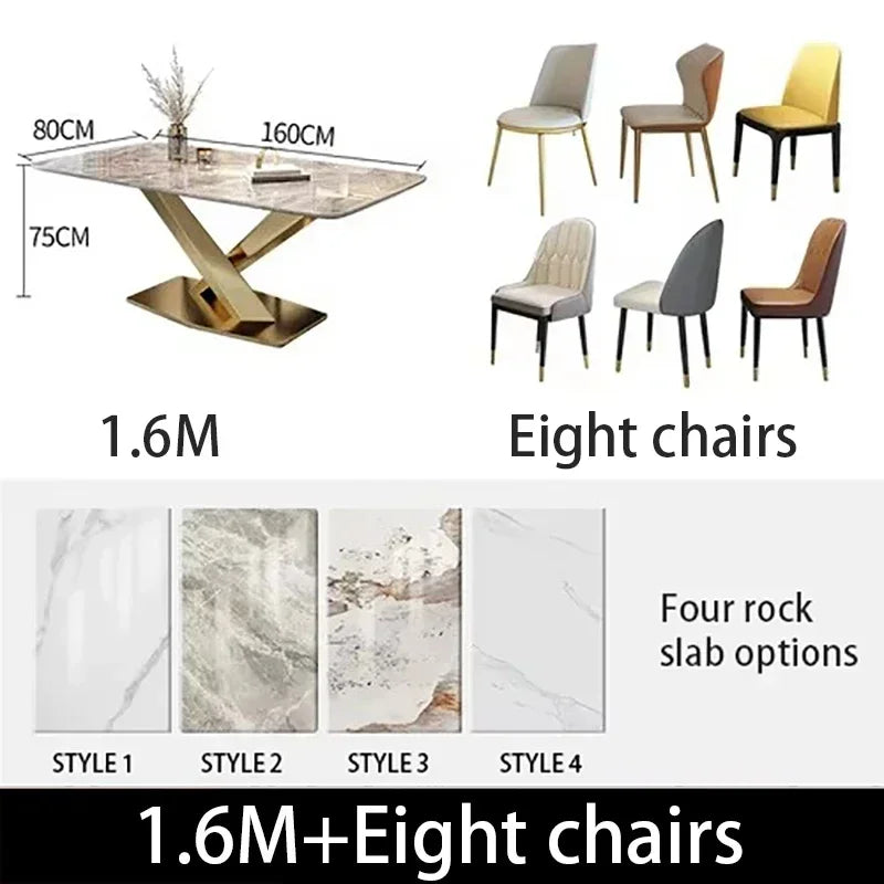 Luxury Dining Table Manger Chair Set Living Room Console Table Dressing Gold Space Savers Multifunction Yemek Masaları Furniture