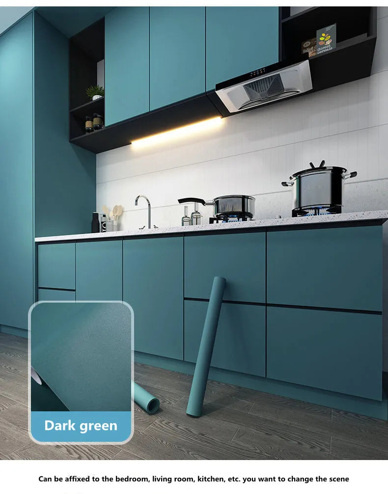 Modern Self-Adhesive Waterproof Wall Stickers, Vinyl Film, Contact Paper, Monochromatic, Cabinet, Home Decor, Kitchen