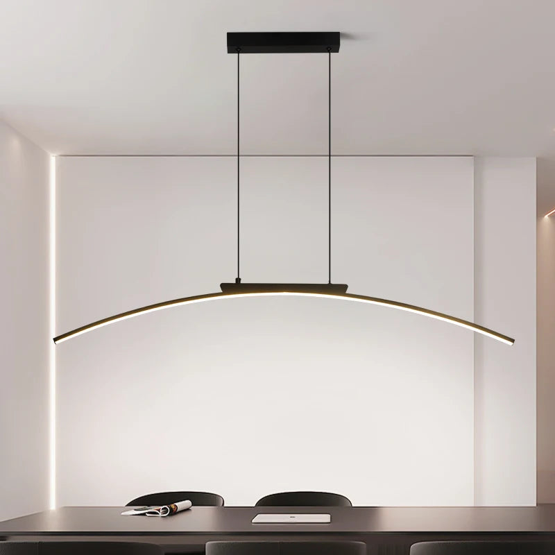 Modern LED Pendant Light Dimmable Hanging Lamp for Dining Room Kitchen Minimalist Arc Design Restaurant Energy Saving, Easy Inst