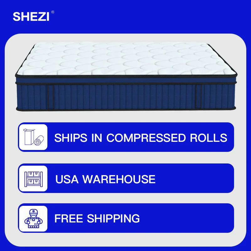 SHEZI Factory's Best Comfortable Soft Memory Foam Mattress Box Spring for Bedroom Use Factory-Compressed