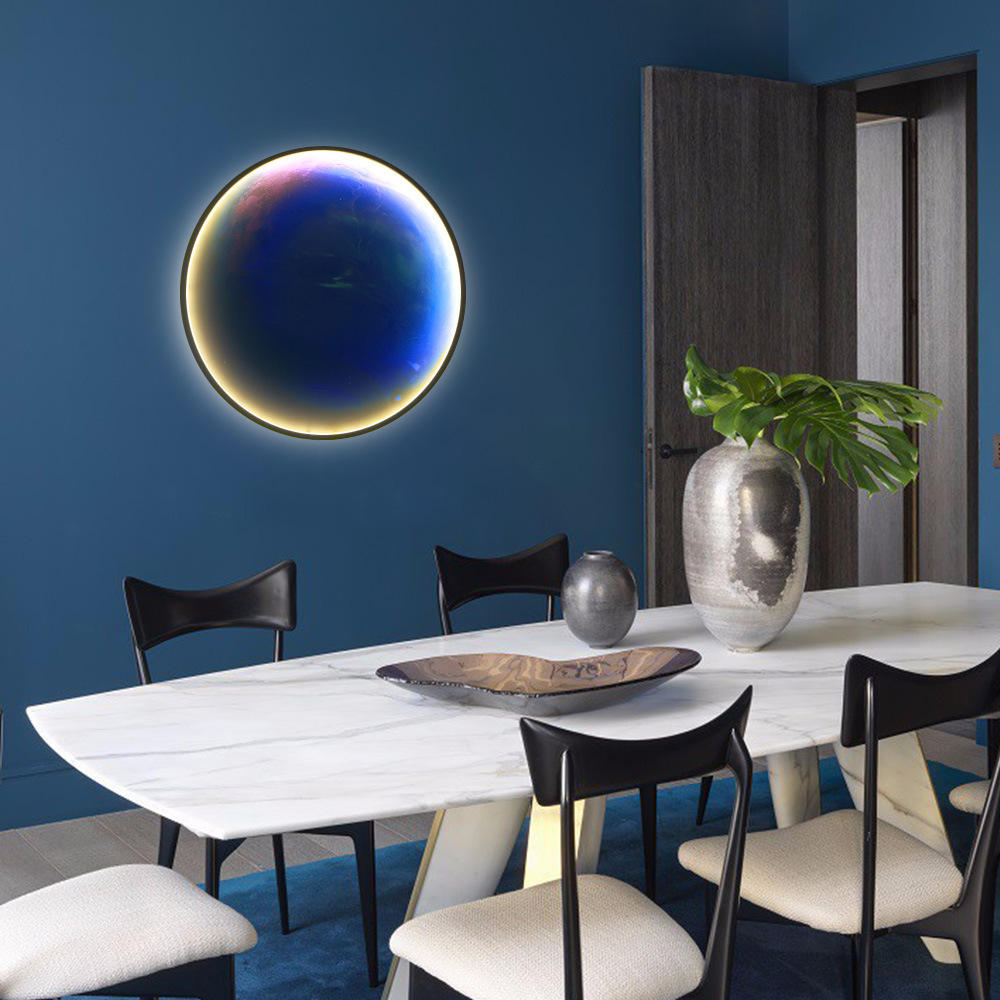 Nordic Modern Designer Art Minimalist Moon Wall Lamp Foyer Gallery Background Bedroom Bedside Roof Creative Decoration Hotel Bar