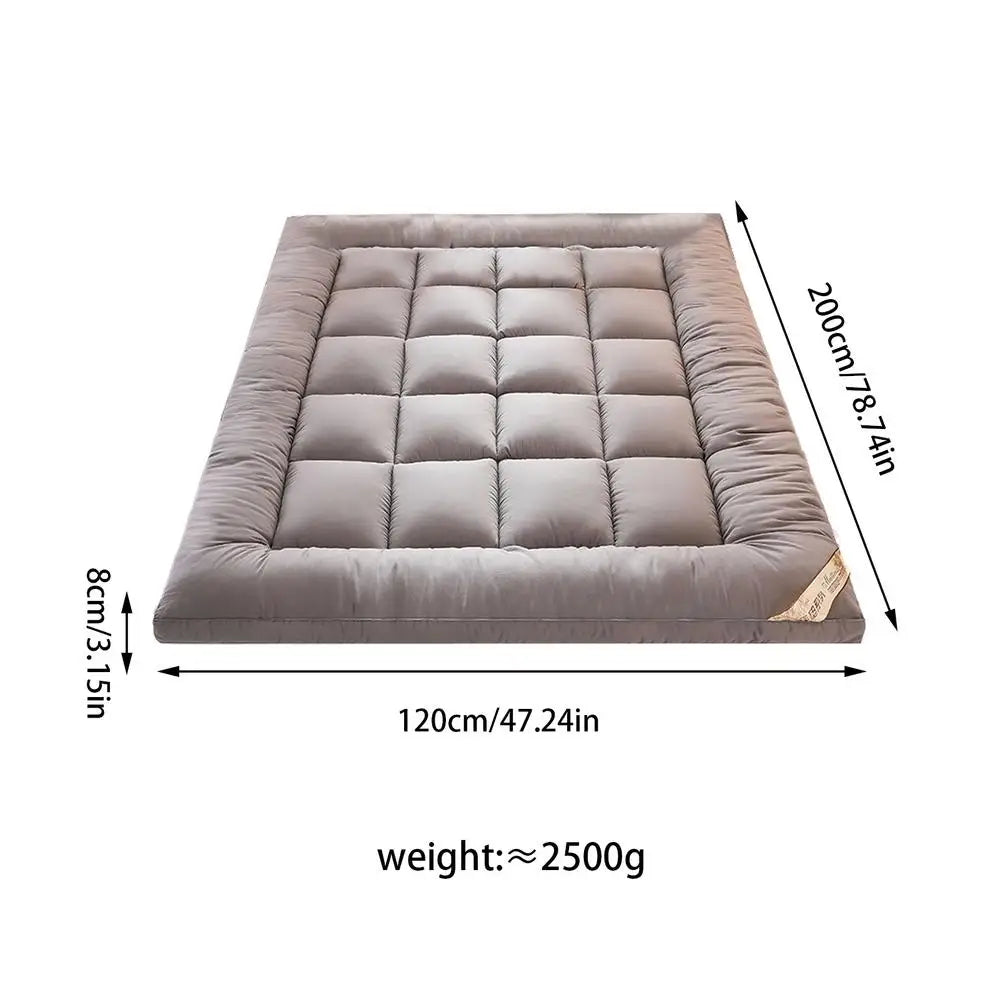 Soft Filling Mattress Pad Soft Down Velvet Tatami Mats Mattress Fluffy and Breathable Relieve Body Stress Soft Cushion Anti-Slip