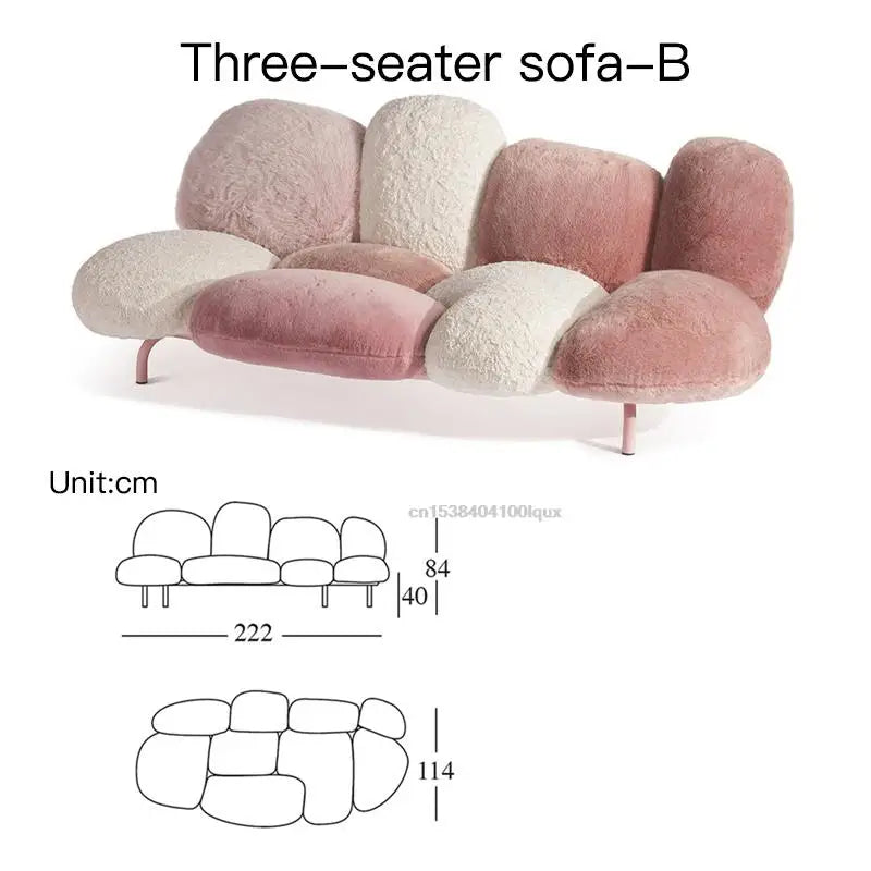 Pink Sofa Set Living Room Sectional Home Office Furniture Modern Luxury Elegant Single 3 Seater Sofa Individual Armchair