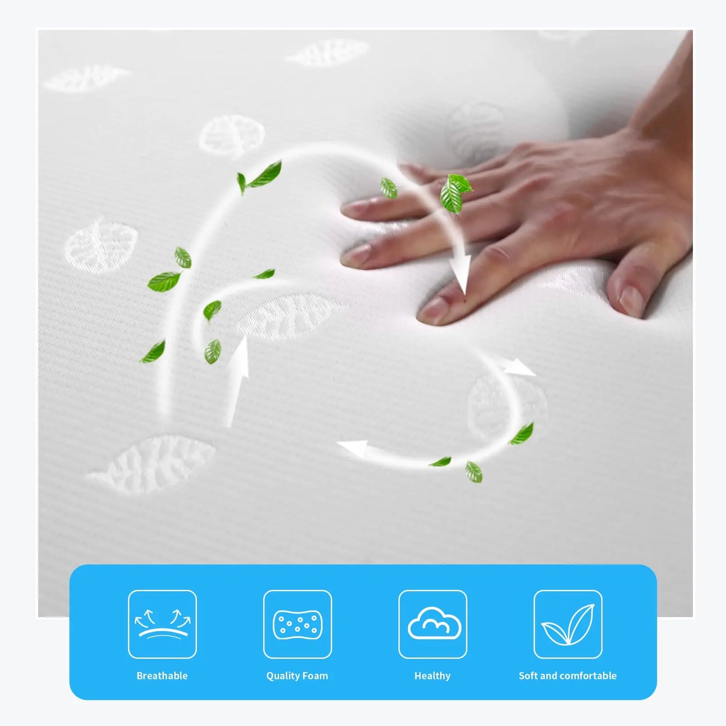 Good Nite Cloud-Like 4.3" Memory Foam Mattress - Plush Pressure-Relieving Topper with Ice Silk Cover for Sweat-Free Sleep