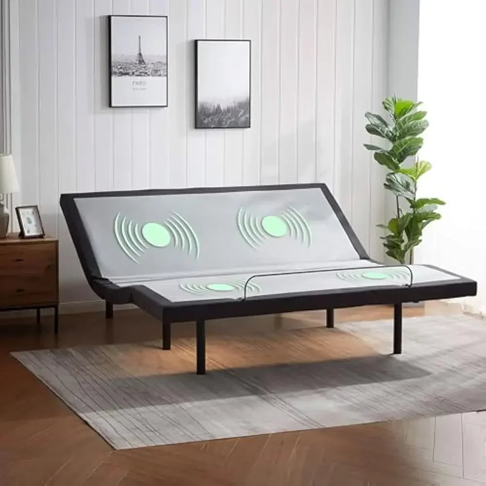 Adjustable Bed Frame, Adjustables Zero Gravity Massage Beds Frame with Wireless Remote, Adjustable Bed Base Head & Foot Massage