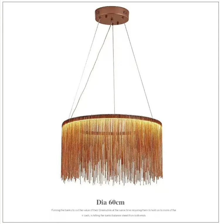2024 Modern Art Decor Tassel Pendant Lamps Chain Chandelier for Bedroom Living Room Restaurant Lights Winfordo 110V / 220V