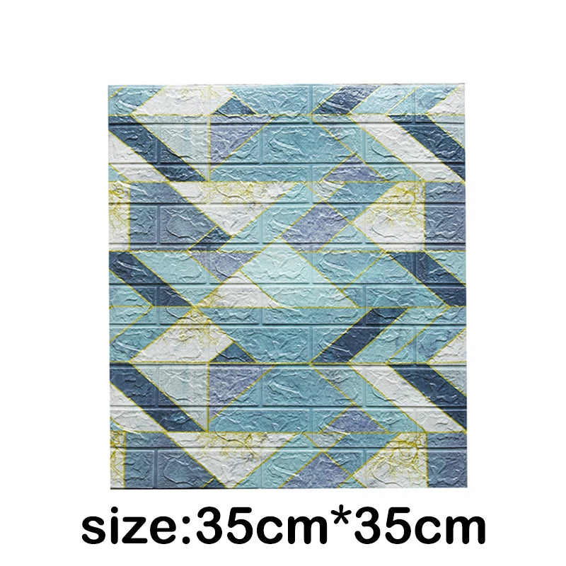 12Pcs 35*30cm High Quality 3D Foam Wall Panel Brick Retro Wallpaper Ceiling Self Adhesive Wallpanel Background Home Decoration