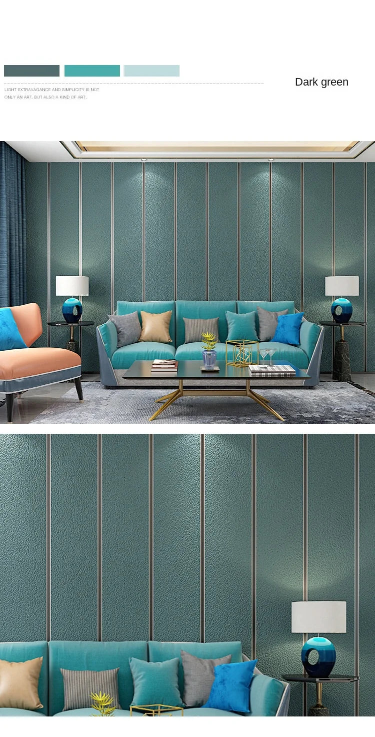 9.5m Roll Modern Deerskin Velvet Wallpaper Non-woven Fabric 3D Stripe Living Room Bedroom TV Background Wall Stickers טפט לקיר