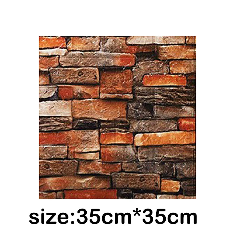 12Pcs 35*30cm High Quality 3D Foam Wall Panel Brick Retro Wallpaper Ceiling Self Adhesive Wallpanel Background Home Decoration