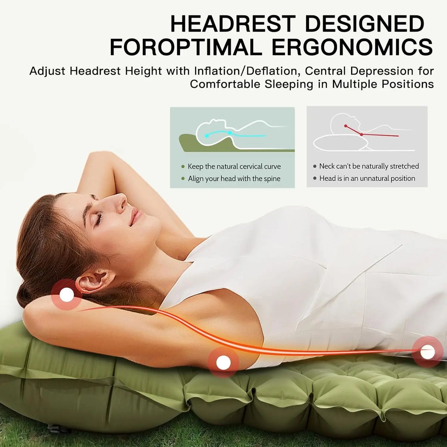 Double Size Inflatable Mattress Air Bed Sleeping Pad With Built In Pillow Electric Pump For Camping Home Travel