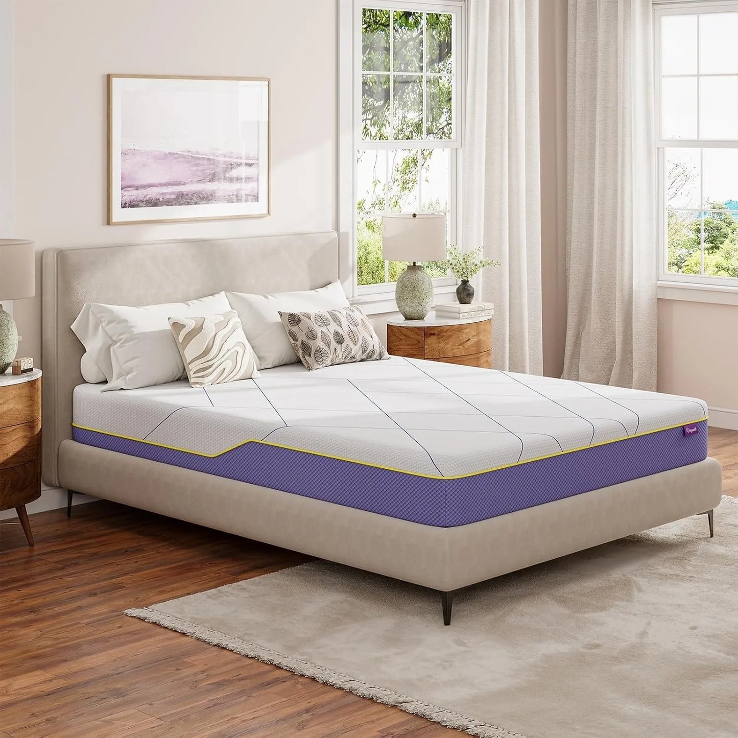Vesgantti Gel Memory Foam Mattress with CertiPUR-US Certified for Pressure Relief & Cooling Comfort-Medium Soft Lavander Purple