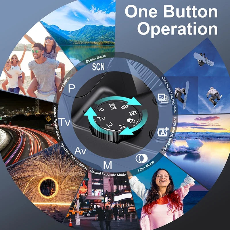 72MP Digital Camera 180° Flip Screen 3 lnch SLR DSLR 4K Camera for Photography 12X Optical Zoom Autofocus Anti-Shake Camera