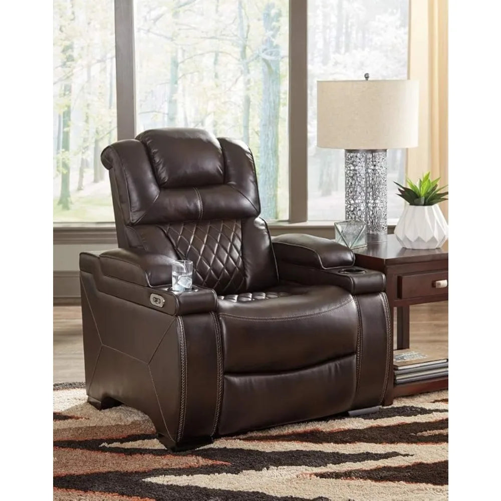 Warnerton Faux Leather Power Reclining Sofa with Adjustable Headrest living room furniture